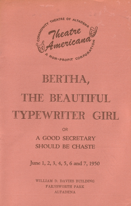Bertha Playbill